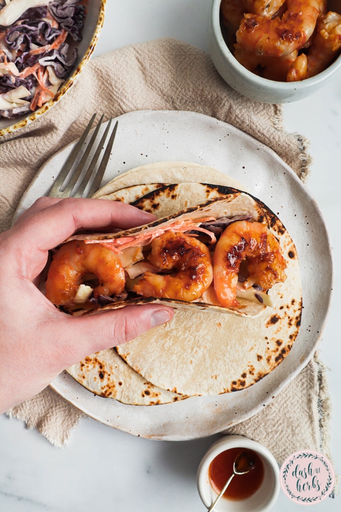 sweet chili shrimp tacos recipe