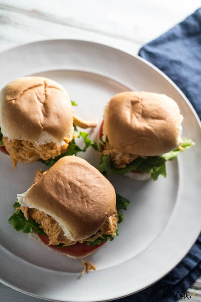 Slow Cooker Buffalo Chicken Sliders - Dash of Herbs