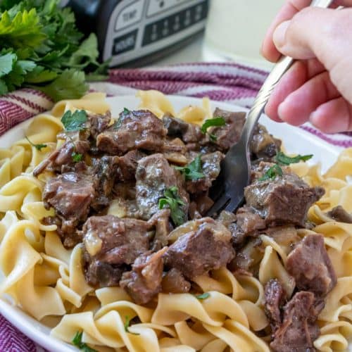 Slow Cooker Beef Stroganoff - Dash of Herbs