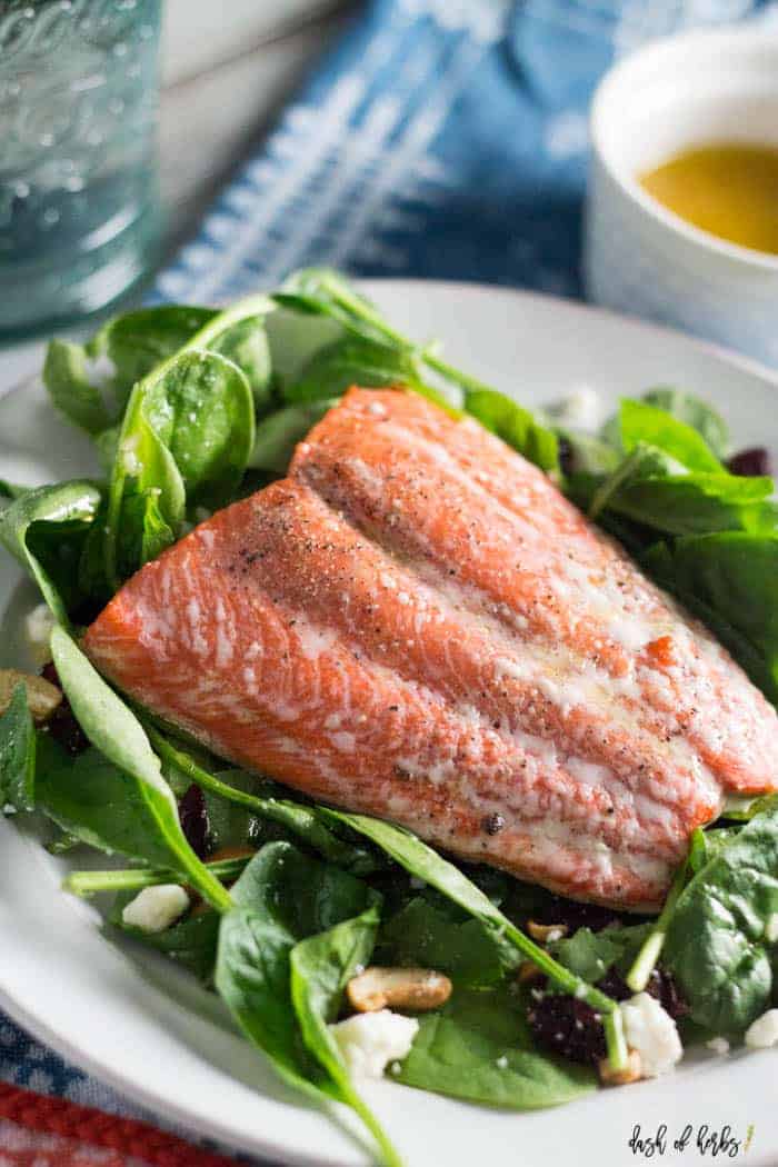 Simple Salmon Summer Salad - Dash of Herbs